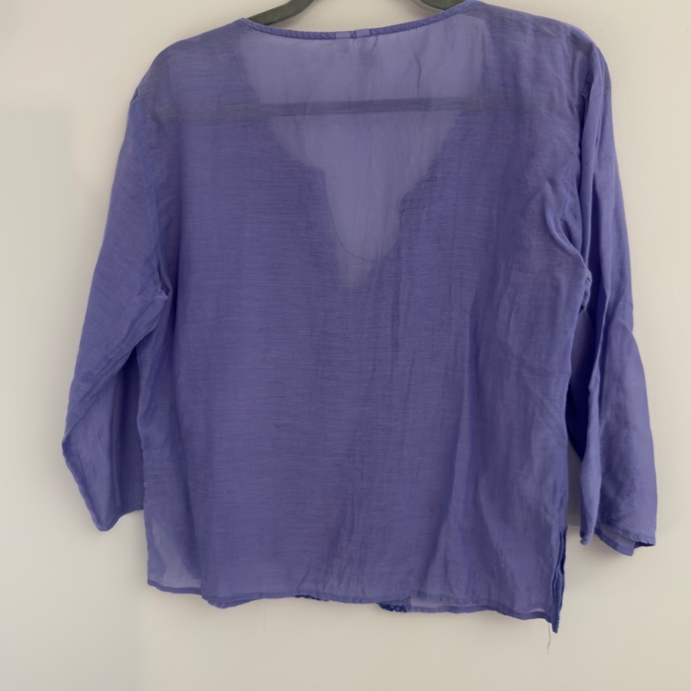 Joie- Women's Blue Lace Detail Light Weight Top Size S - Picture 3 of 7
